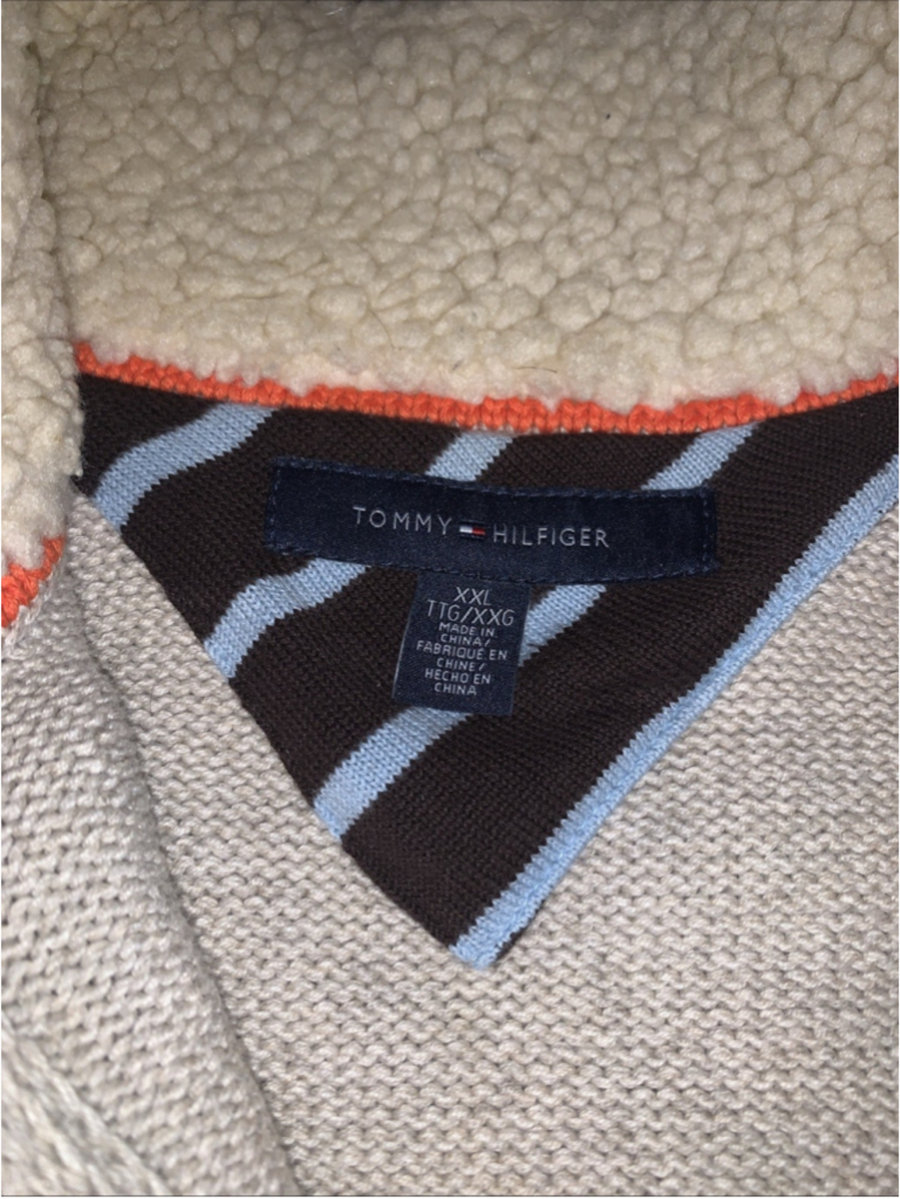 Tommy Hilfiger 1/4-Zip Heavy Pullover Sweater With Elbow & Shoulder Patches XXG - Picture 4 of 16